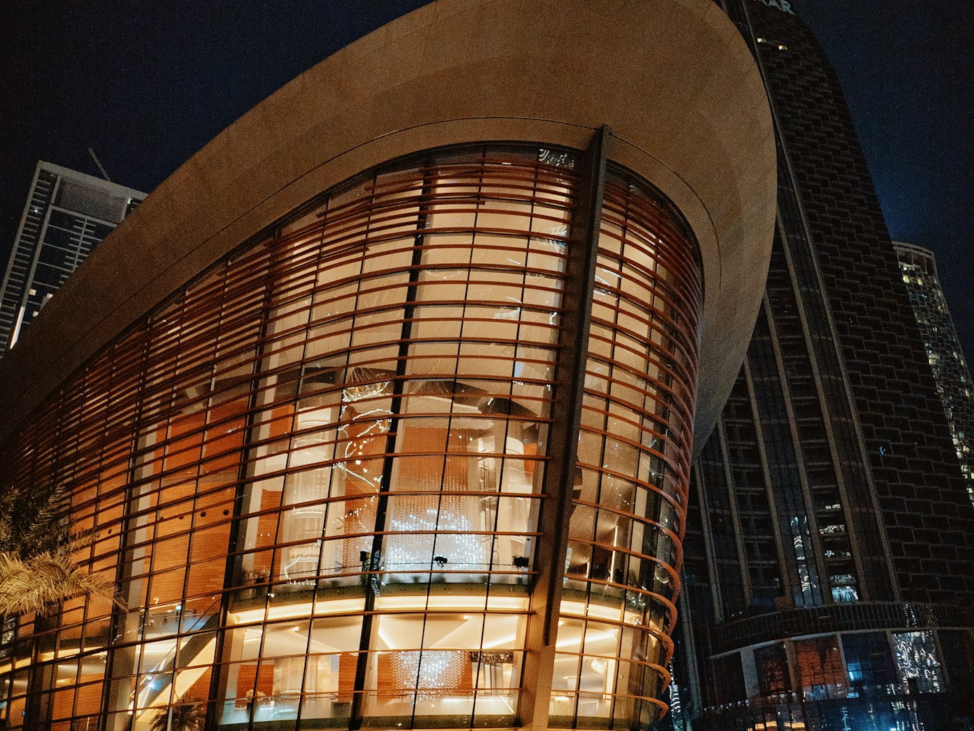 City Walk Dubai shops at night